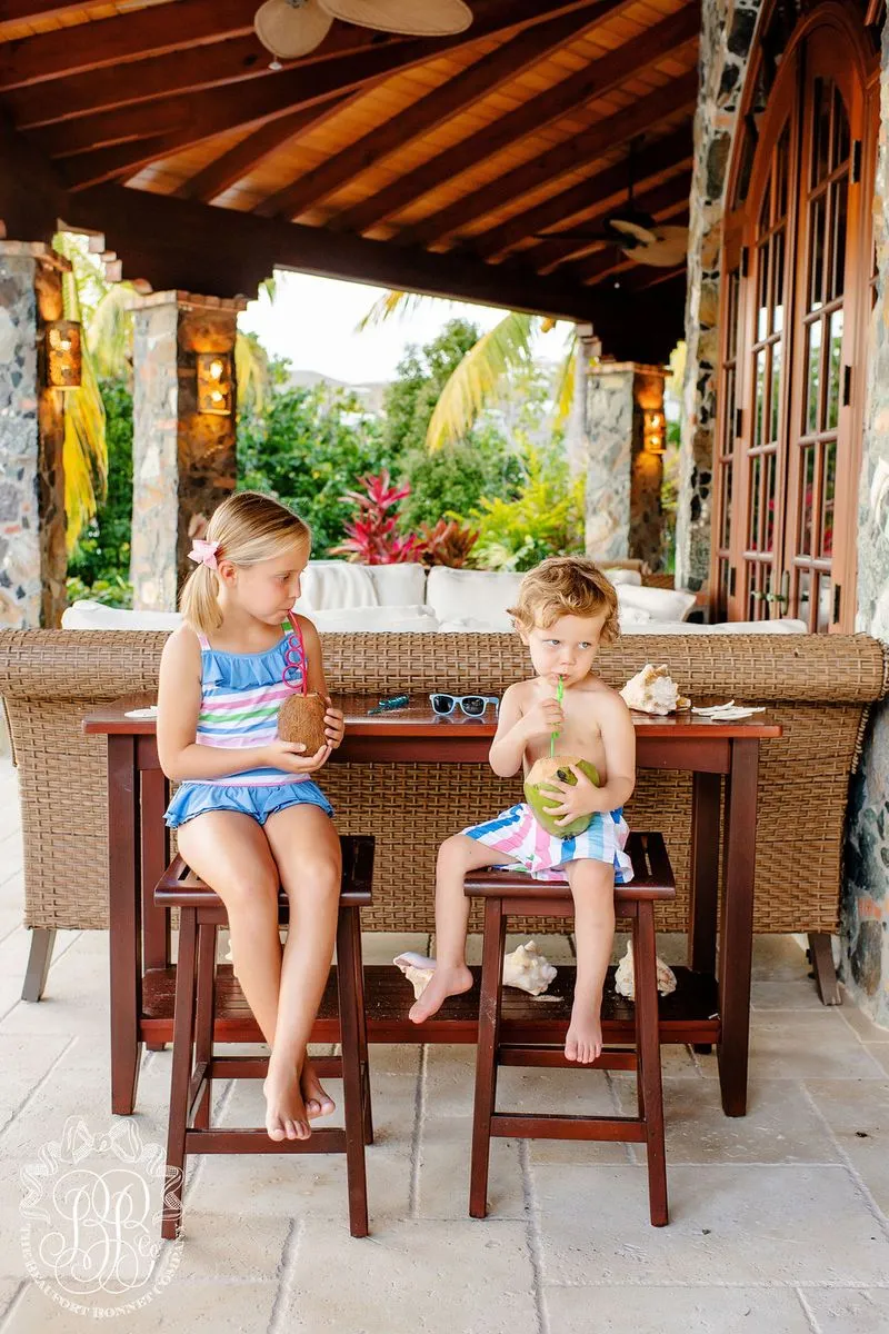Broad Street Stripe Rodeo Drive Ruffle Swimsuit - The Beaufort Bonnet Company